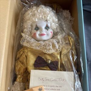 Goebel Gold and Cream Clown Doll with Bow